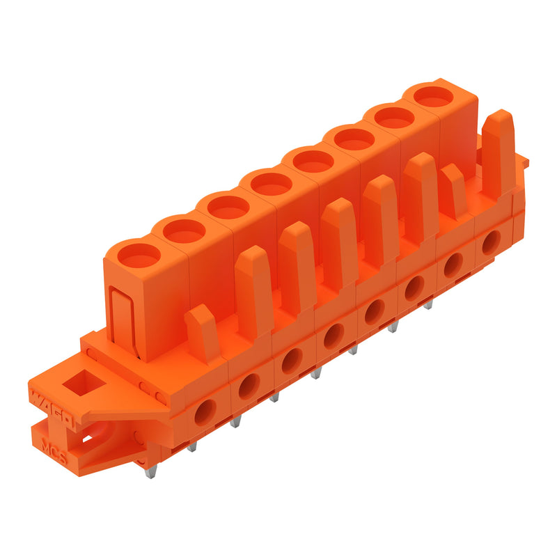 WAGO - Leiterplattensteckverbinder THT-Federleiste gerade 232-168/031-000 Maß 5,08mm,orange − 50 Stück