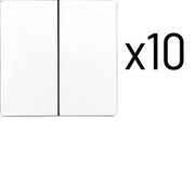 Eltako - Abdeckung/Bedienelement für Installationsschalterprogramme Doppelwippe DW-F4T55E/10-wg(VE10 einweiß glänzend