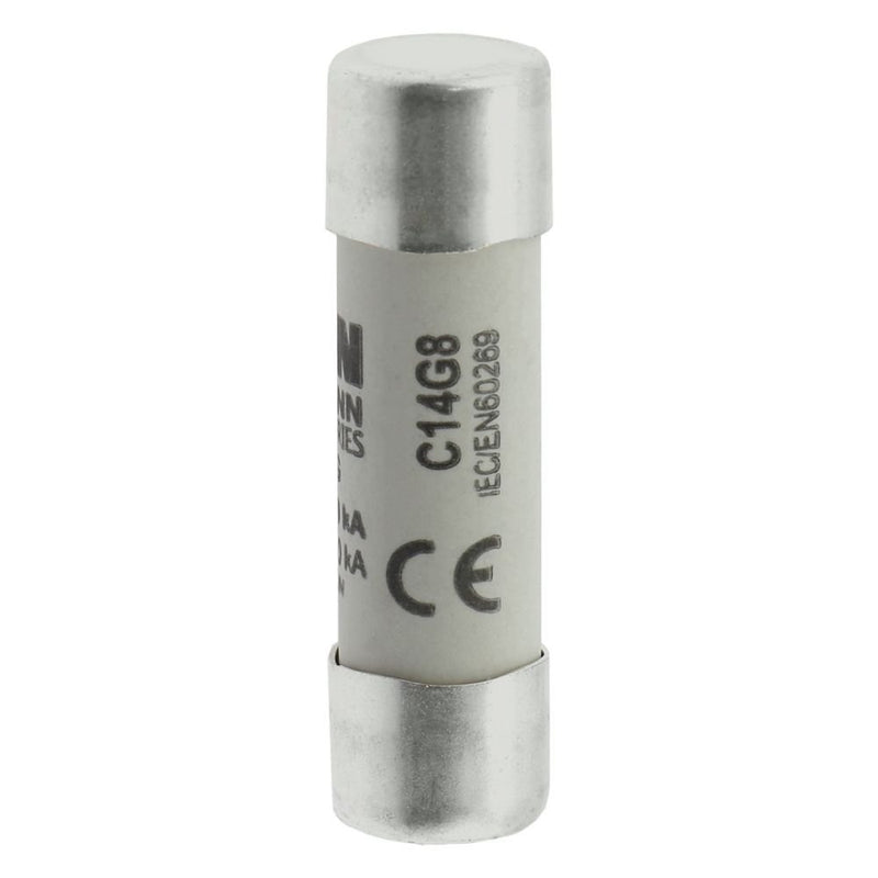 Eaton - Zylindrische Sicherung Sicherungseinsatz Nieders. CYLINDRICA#C14G8 8A AC 690V 80kA − 10 Stück