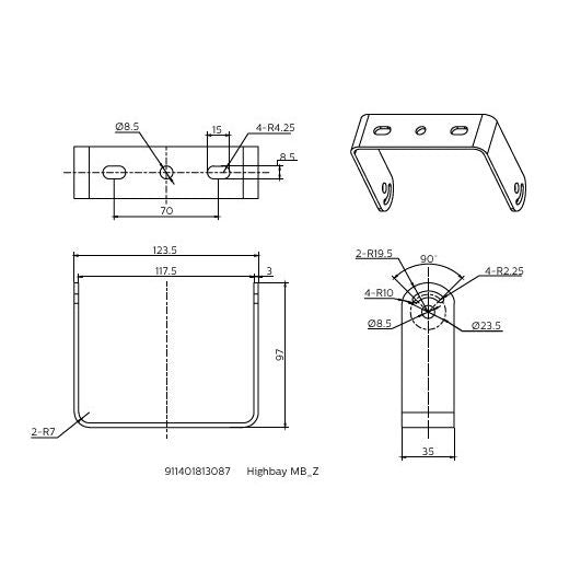 Philips Lighting - Mechanisches Zubehör/Ersatzteile für Leuchten Montagebügel Highbay MB #75380899