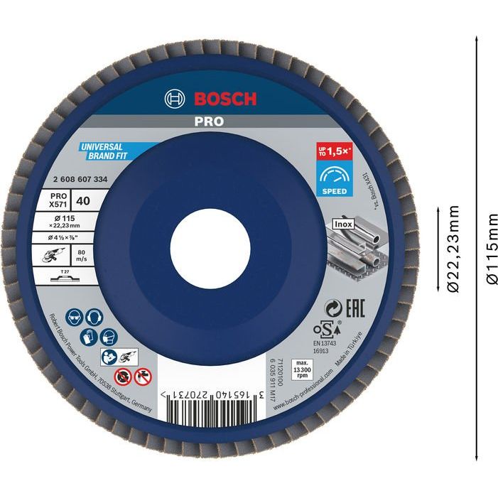 Bosch - Trenn-/Schleifscheibe PRO X571 2608607334 Fächerschleifscheibe