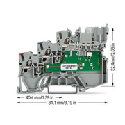 WAGO - Initiator/Aktor-Reihenklemme 3-Leiter-Initiatorenklemme 2020-5311/1102-950 LED gelb − 50 Stück