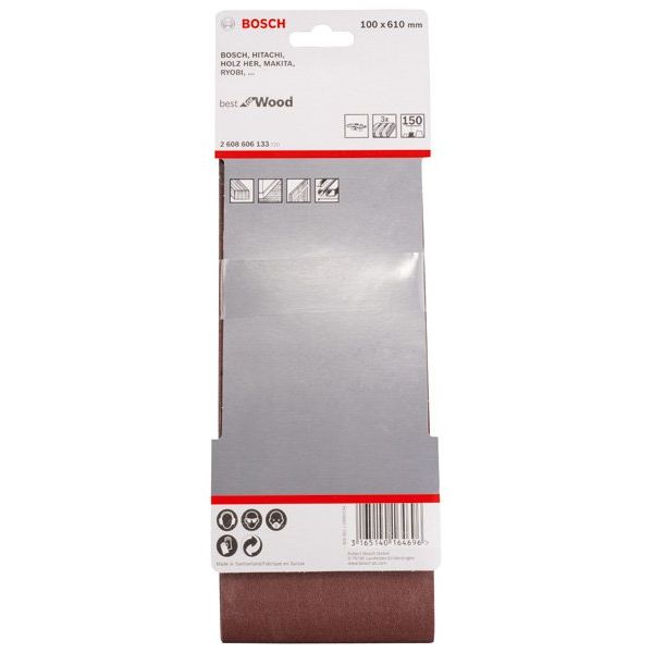 Bosch - Schleifpapier/Schleifvlies PRO X440 Schleifband, 100 2608606133 x 610 mm 150 3-tlg