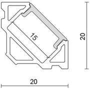 Nobile - Zubehör/Ersatzteile für Lichtschlauch/-band Alu Eck-Profil 2m 5011147808 Abdeckung opal − 1 Stück