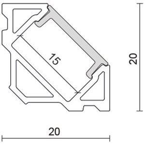 Nobile - Zubehör/Ersatzteile für Lichtschlauch/-band Alu Eck-Profil 2m 5011147808 Abdeckung opal − 1 Stück