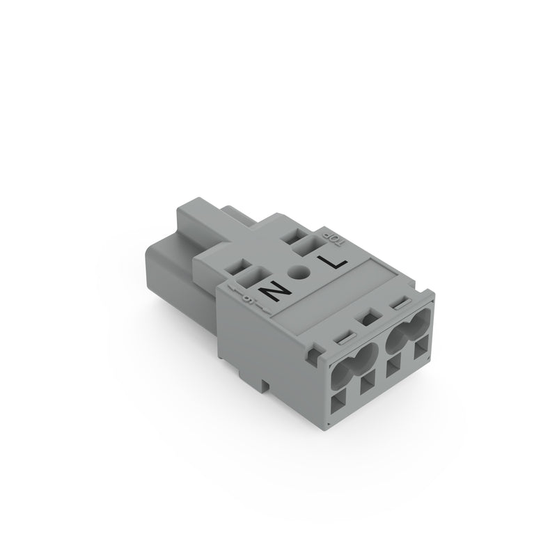 WAGO - Steckverbinder für steckbare Gebäudeinstallation Stecker 2-polig 770-252/060-000 Kod. B,grau − 100 Stück