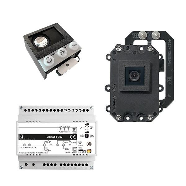 TCS Tür Control - Türsprech-Set Videosprechanlagenset VK01 mit Einbau Kamera