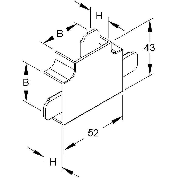 HKL - T-Stück für Leitungsführungskanal T-Stück br FT2030.5 Kanal-System HKL − 10 Stück
