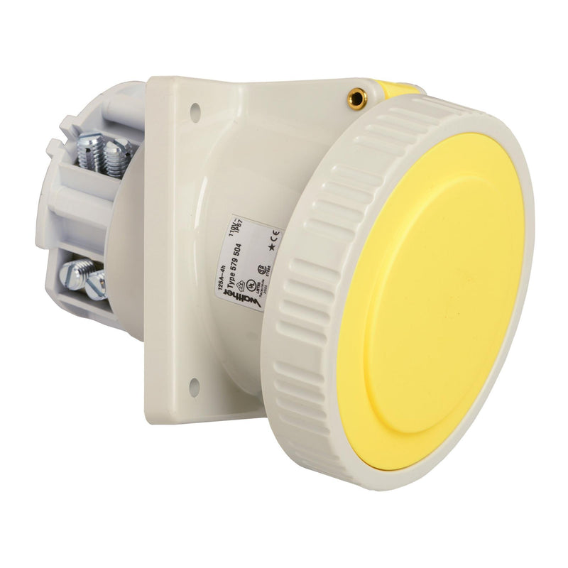 Walther Werke - CEE-Anbausteckdose (IEC 60309) Anbaudose schräg 125A 579504 5P 110V 4h IP67