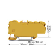 WAGO - Durchgangs-Reihenklemme Verteilerklemme 2006-8036 1x6mm²/6x1,5mm²,gelb − 12 Stück