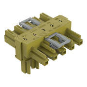 WAGO - Kompaktverteiler für steckbare Gebäudeinstallation T-Verteiler 5-polig 770-1642 Kod. B,hellgrün − 50 Stück