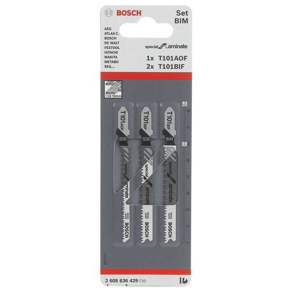 Bosch - Sägeblatt Sortiment PRO Laminate Set, 2608636429 T-Schaft, 3-tlg