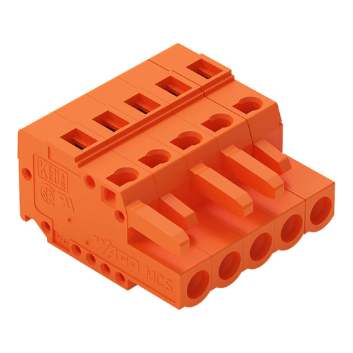 WAGO - Kabelsteckverbinder für Leiterplattensteckverbinder 1-Leiter-Federleiste 231-305/102-000 CAGECLAMP,2,5mm²,or − 100 Stück