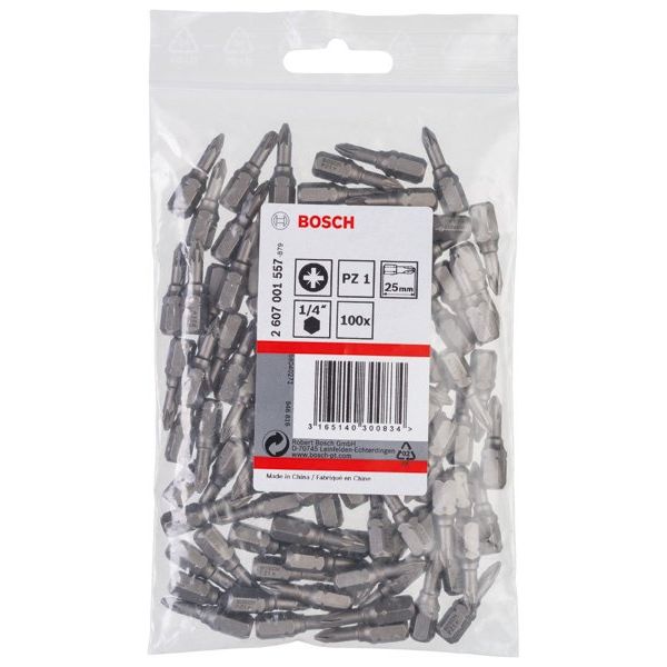 Bosch - Bit Schrauberbit Extra-Hart PZ 2607001557 1, 25 mm, 100er-Pack