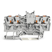 WAGO - Durchgangs-Reihenklemme Doppeldurchgangsklemme 2202-1441 Drücker,2,5 mm²,grau − 100 Stück