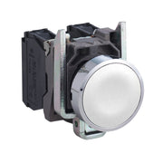 Schneider Electric - Drucktaster, Komplettgerät Drucktaster XB4BA11 flach, ws