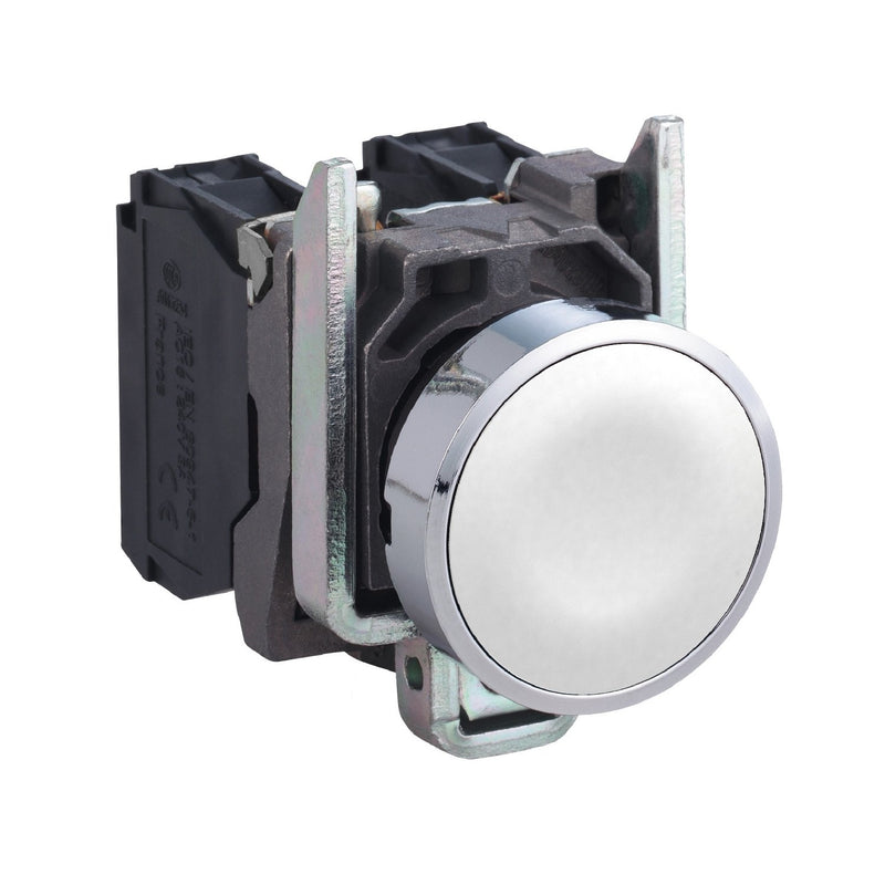 Schneider Electric - Drucktaster, Komplettgerät Drucktaster XB4BA11 flach, ws