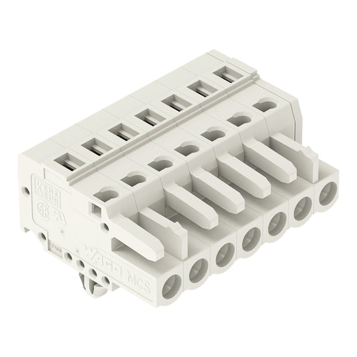 WAGO - Kabelsteckverbinder für Leiterplattensteckverbinder 1-Leiter-Federleiste 721-107/008-000 CAGECLAMP 2,5mm²,lgr − 50 Stück