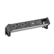 Bachmann - Mehrfachsteckdose Steckdosenleiste 937.004 DESK2 ALU BLACK