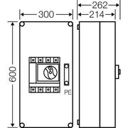 Hensel - Verteilerbaugruppe mit Leistungsschalter MiLasttrennschaltergehäuse Mi 7444 400 A, 4polig + PE
