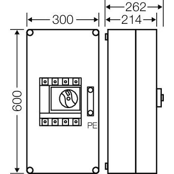 Hensel - Verteilerbaugruppe mit Leistungsschalter MiLasttrennschaltergehäuse Mi 7444 400 A, 4polig + PE
