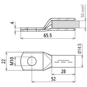 DEHN - Presskabelschuh für Cu-Leiter Presskabelschuh PKS 50 10 CUGALSN − 3 Stück