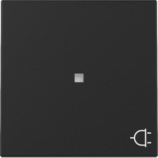 Gira - Abdeckung/Bedienelement für Installationsschalterprogramme Wippe Kontrollf. + Symb. 3291005 Steckd. Schwarz m
