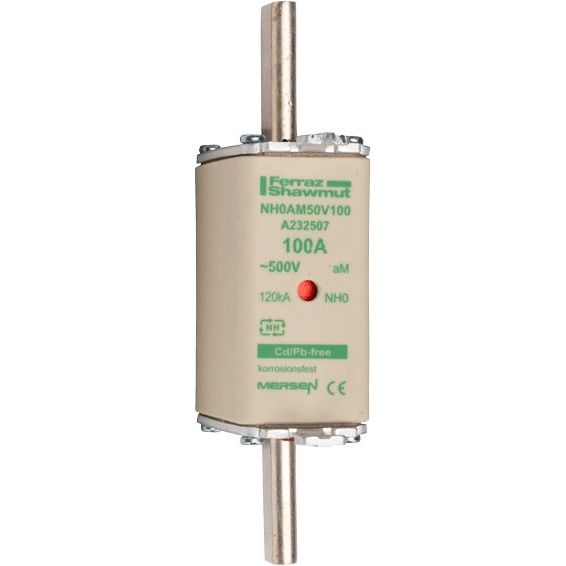 Mersen - Messersicherung Sicherungseinsatz NH aM NH0AM50V100 Gr.0 100A sfü KM − 3 Stück
