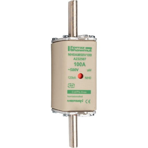 Mersen - Messersicherung Sicherungseinsatz NH aM NH0AM50V100 Gr.0 100A sfü KM − 3 Stück