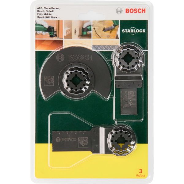 Bosch - Sägeblatt Sortiment Starlock Starter-Set Holz, 2607017323 3-teilig für