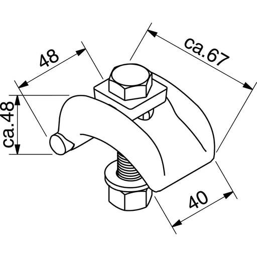 Rico - Befestigungselement für Stiel/Profilschiene Spannpratzen paar 16A4-1-D − 1 Stück by Rico
