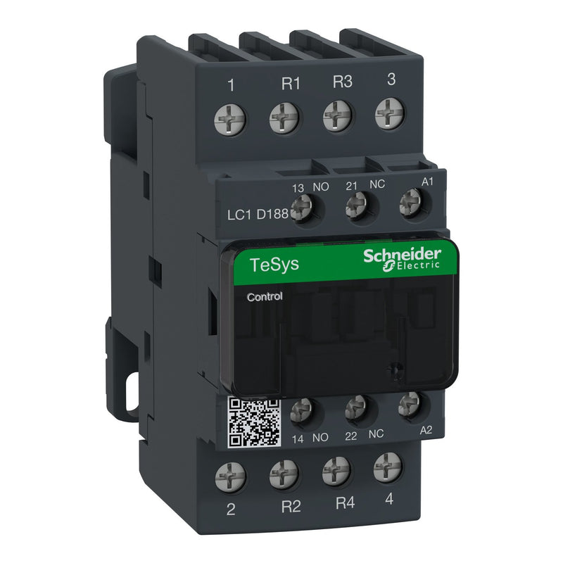 Schneider Electric - Leistungsschütz zum Schalten von Wechselstrom Leistungsschütz LC1D188P7 18A,230V,4p,1S+1Ö