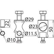 DEHN - Zubehör/Ersatzteile für Erdung und Blitzschutz Befestigungsbolzen BB1XB11GSM8 #105229 ALU m. je 1x Bohrung − 10 Stück