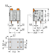 WAGO - Leiterplattenklemme Hebel 2604-3502 4mm²,grau − 120 Stück
