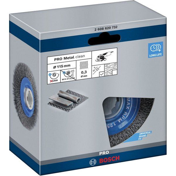Bosch - Rotierende Drahtbürste PRO Metal clean X-Lock 2608620732 Scheibenbürste 115 x