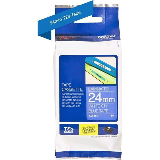 Brother - Schriftband Schriftbandkassette TZe-555 BF.blau/DF.weiß