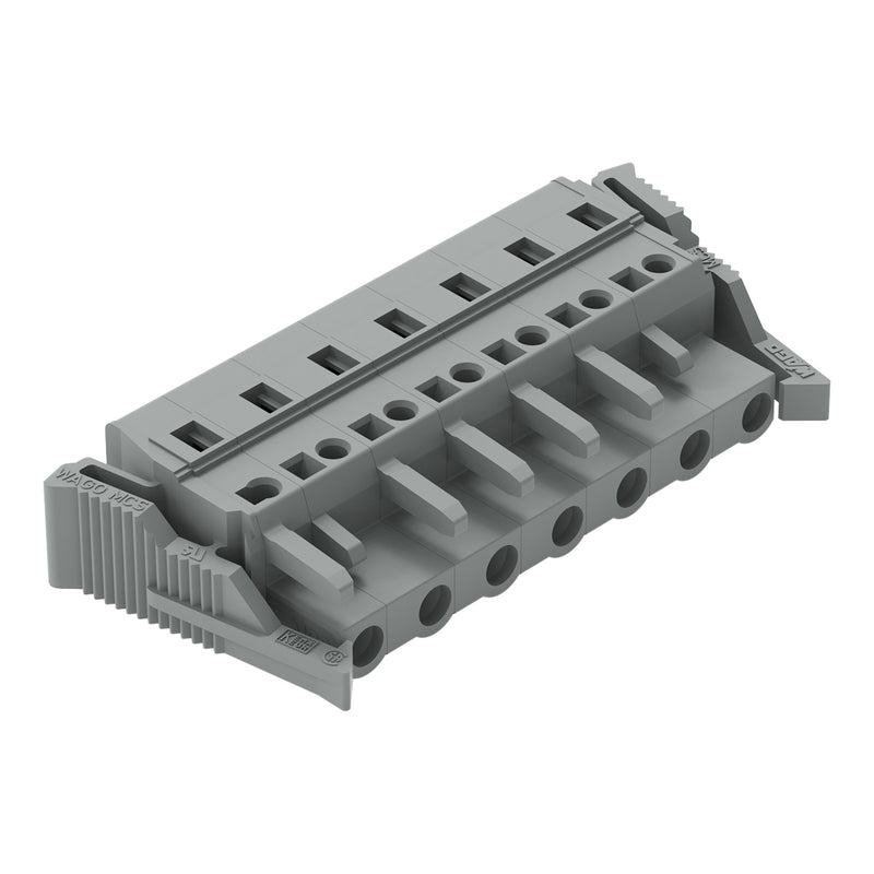 WAGO - Kabelsteckverbinder für Leiterplattensteckverbinder 1-Leiter-Federleiste 231-207/037-000 CAGECLAMP,2,5 mm²,gr − 25 Stück