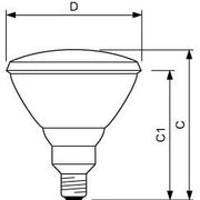 Philips Lighting - Infrarotlampe Infrarotlampe PAR38 PAR38IR150W#57535715 − 12 Stück