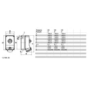 Bals Elektrotech - CEE-Steckdose abschaltbar, abgesichert (IEC 60309) Wandsteckdose 16093