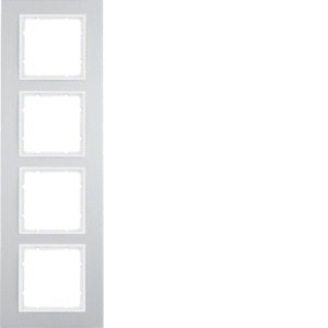 Berker - Abdeckrahmen Rahmen Alu/pows 10146914 4fach