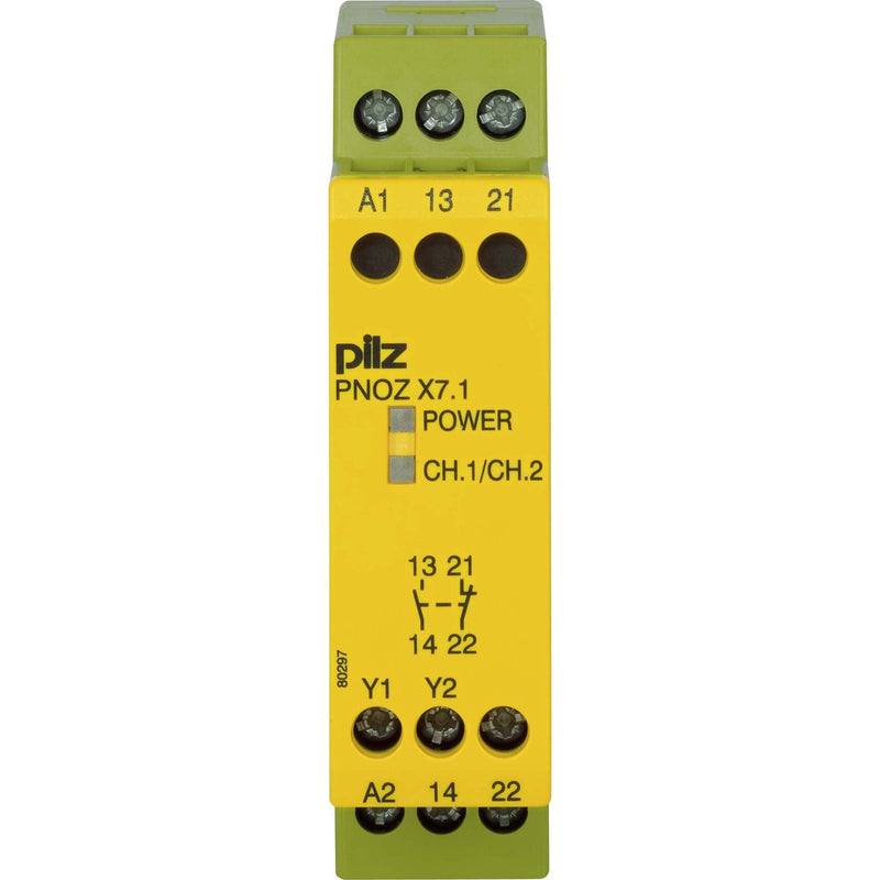 Pilz - Gerät zur Überwachung von sicherheitsgerichteten Stromkreisen Not-Aus-Schaltgerät PNOZ X7.1 #774051 24VAC/DC 1n/o 1n/c