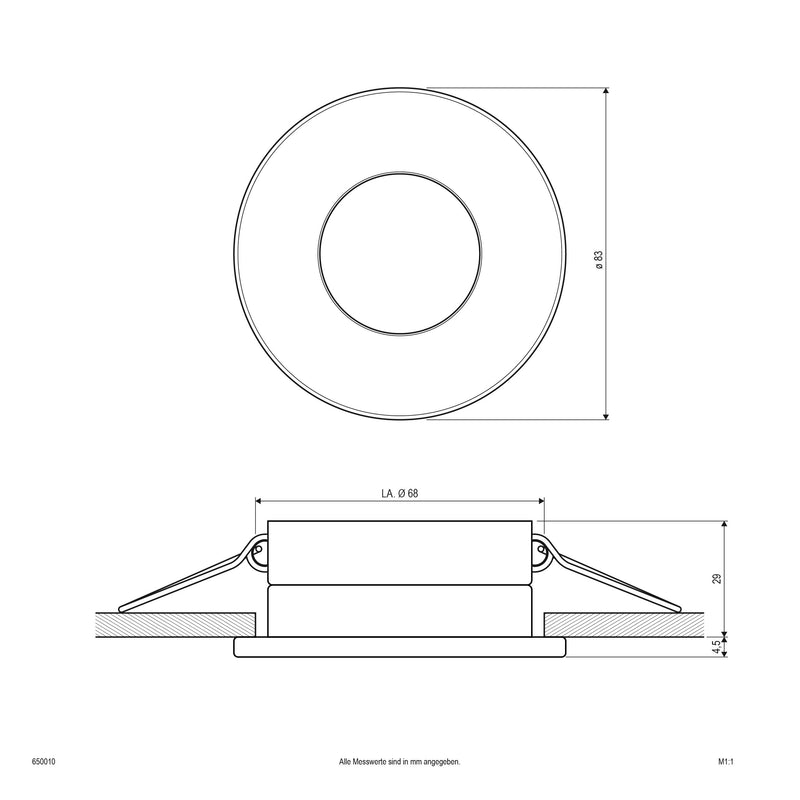 EVN Lichttechnik - Downlight/Strahler/Flutlicht NV-Einbauring rund GX5,3 650010 starr, IP65, V2A