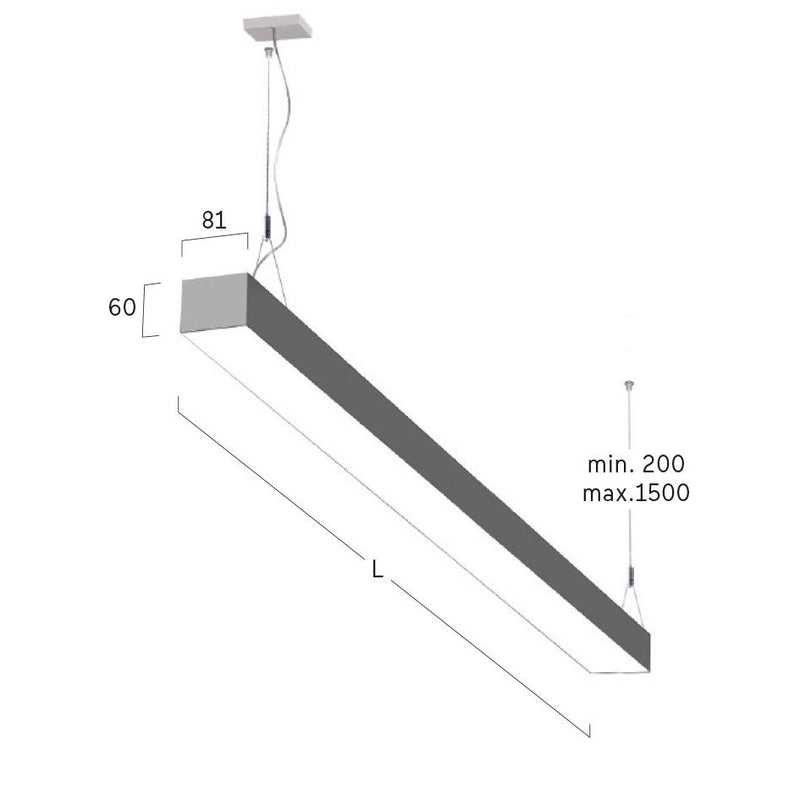 Lightnet - Pendelleuchte LED-Pendelleuchte LR6OEE-840M-L1765-Y 4000K, silber  − 1 Stück