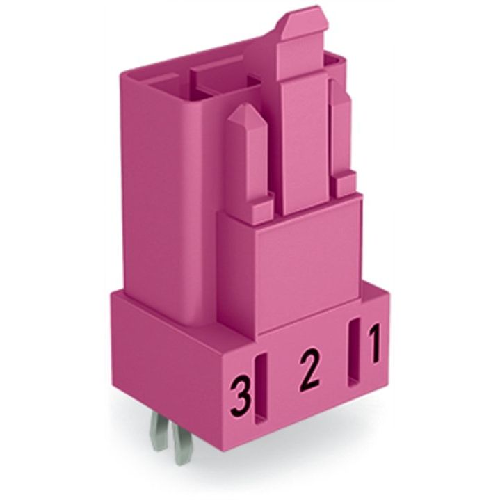 WAGO - Leiterplattensteckverbinder Stecker für Leiterplatten 890-893 3-polig,pink − 100 Stück