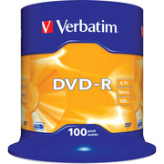 Verbatim - Speichermedium digital DVD-R 4.7GB/120Min/16x 43549 (VE100 Cakebox (100 Disc)