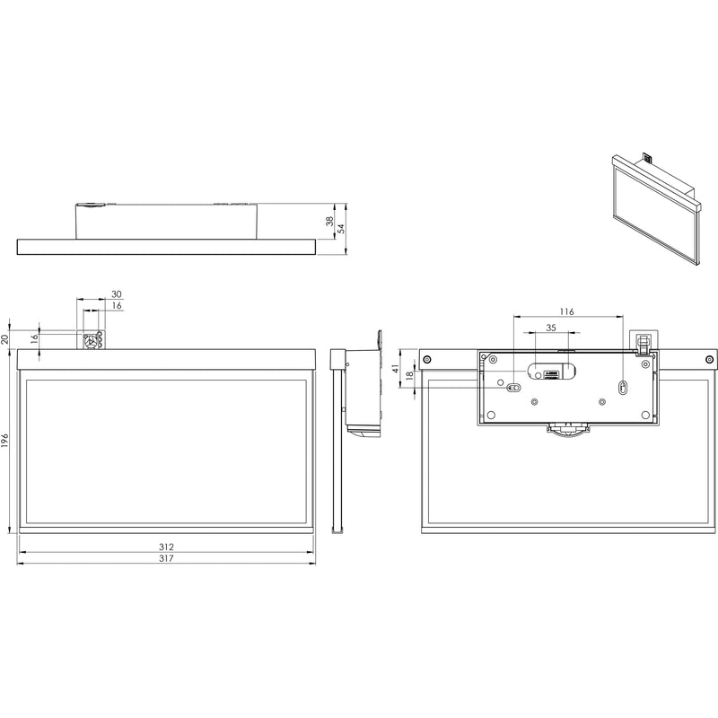 RP-Technik - Hinweisleuchte LED-Rettungszeichenleuchte AXW401SC EB 1h, SC