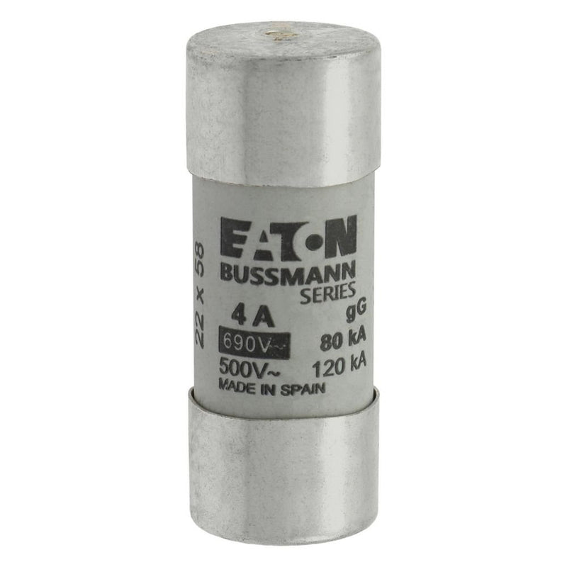 Eaton - Zylindrische Sicherung Sicherungseinsatz Nieders. CYL GG 22,#C22G4S 4A AC 690V 80kA − 10 Stück
