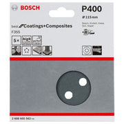 Bosch - Schleifpapier/Schleifvlies PRO F355 Schleifblatt, 115 2608605562 mm, G400, 5-tlg