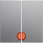 Berker - Abdeckung/Bedienelement für Installationsschalterprogramme Wippe alu matt 16271404 mit roter Linse