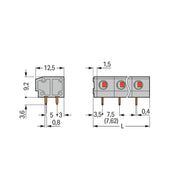 WAGO - Leiterplattenklemme 235-502 2,5mm² − 70 Stück
